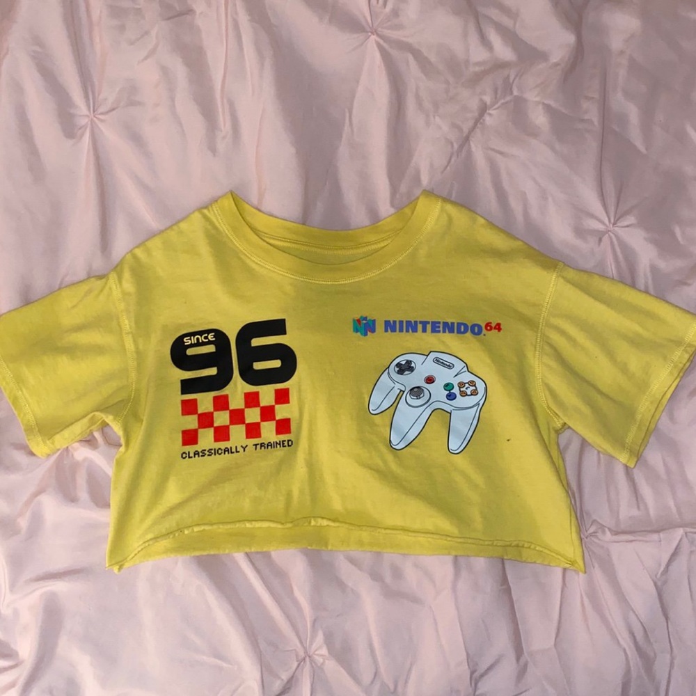 Yellow Nintendo Crop Top